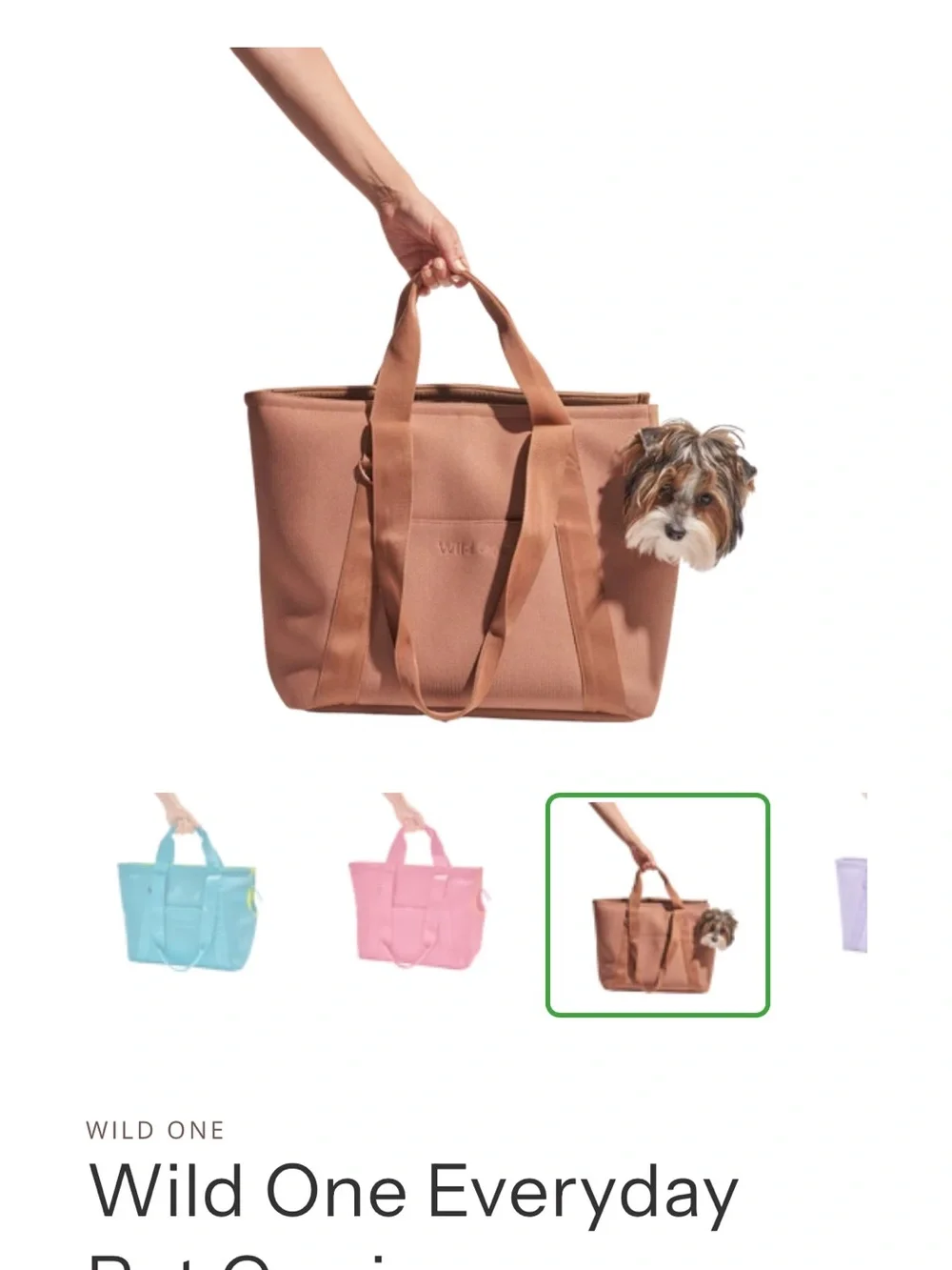 Wild One Everyday Pet Carrier Tote - Brown